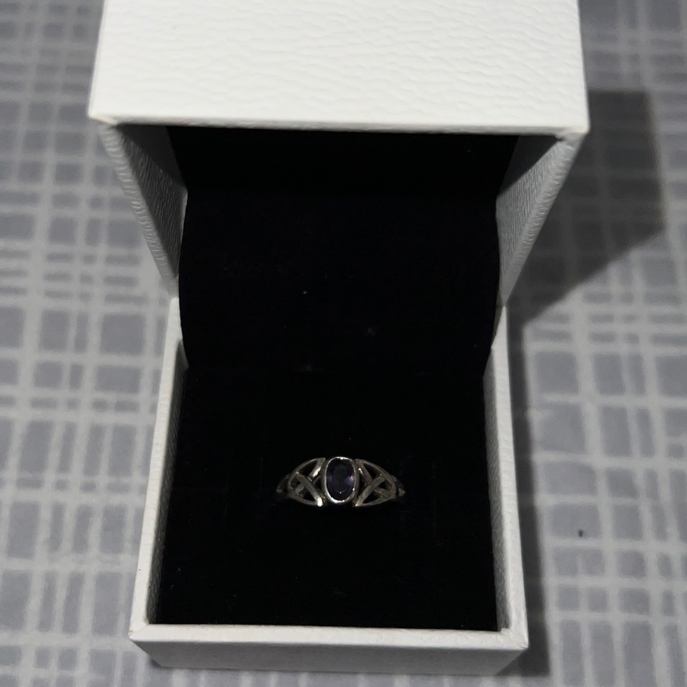 Sterling silver, purple stone